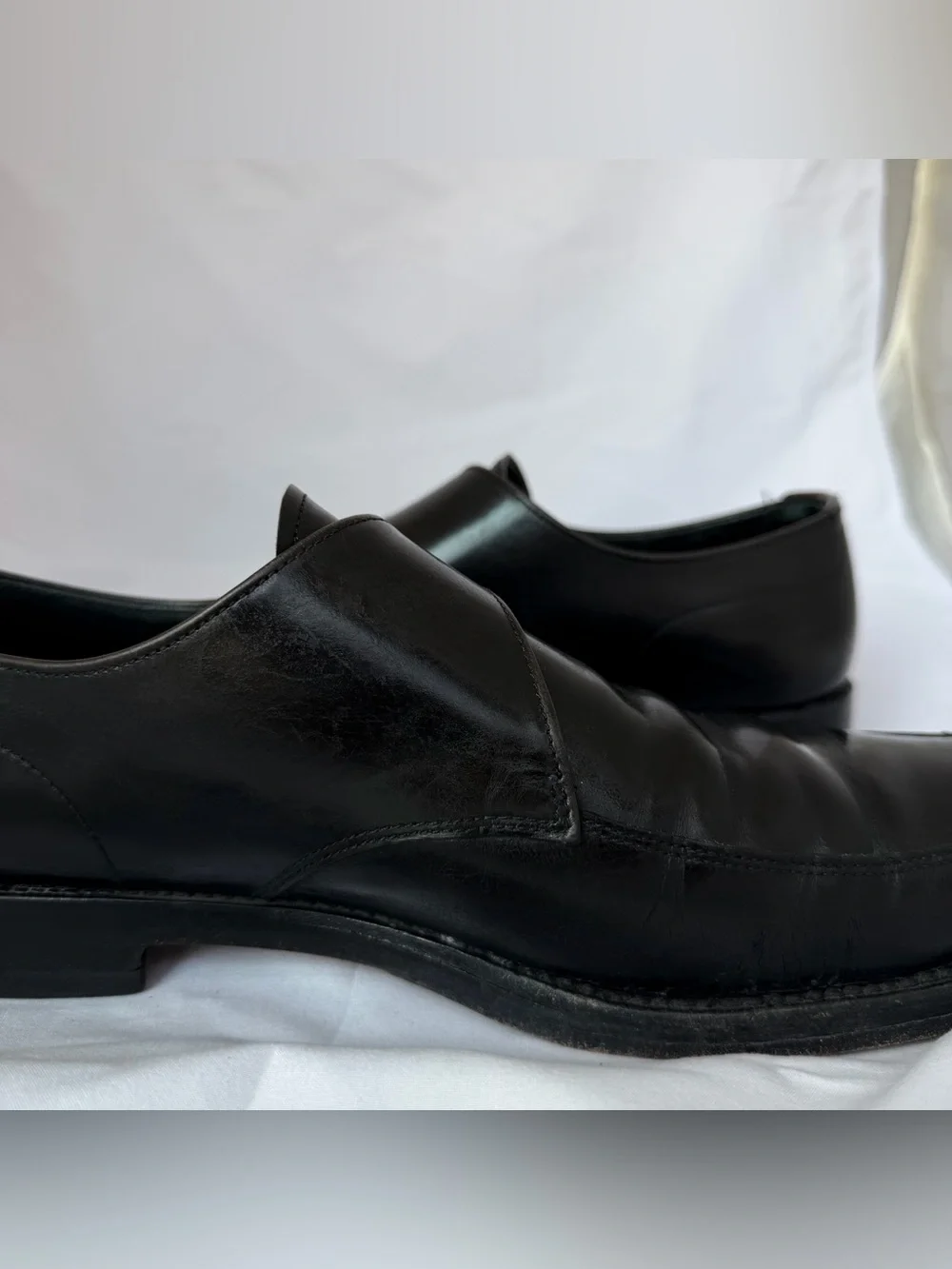PRADA Black Leather Monk Strap Dress Shoes - Men